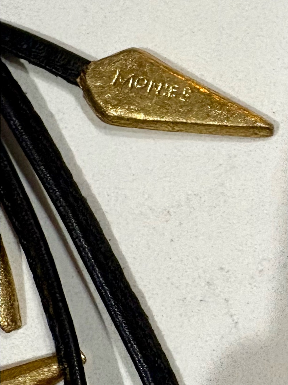 Monies Denmark Leather Gold Foil Spike Necklace Runway Wearable Art $1595 - Picture 3 of 11